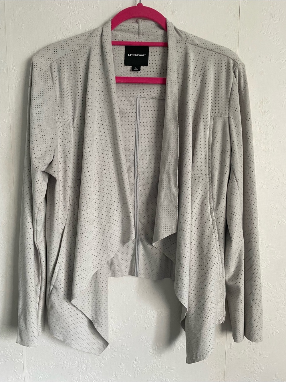 Liverpool Light Gray Open-Front Waterfall Jacket